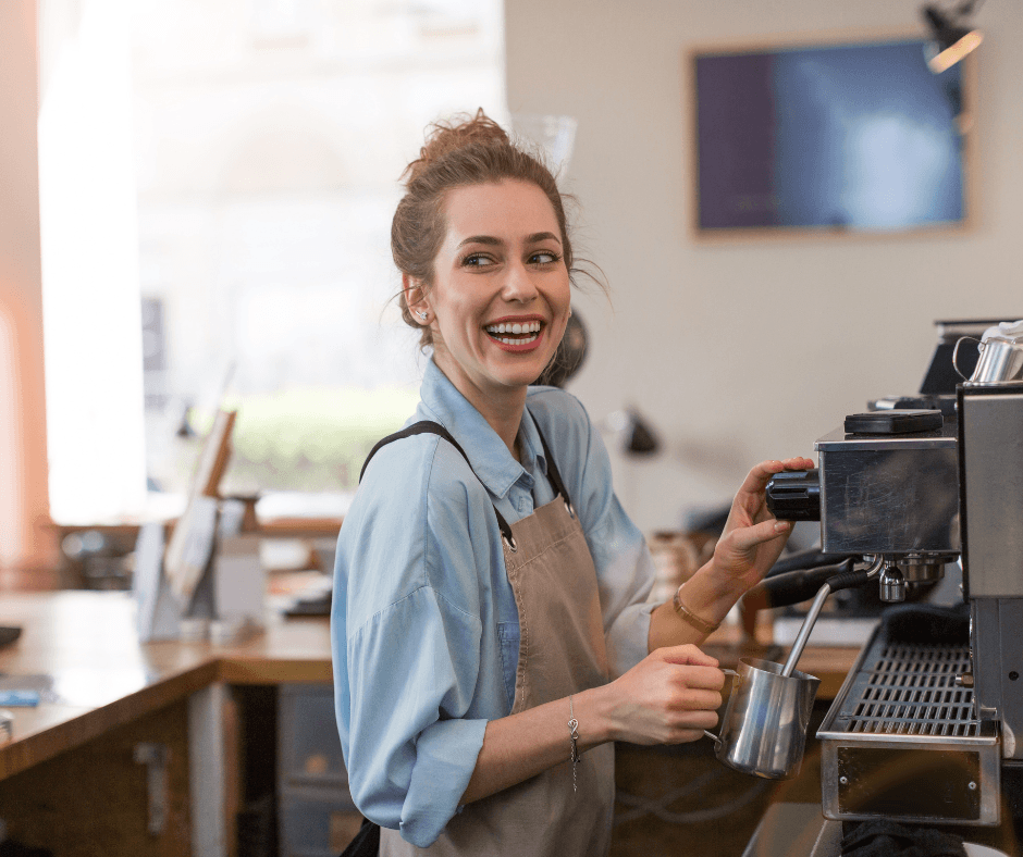 barista working at cafe